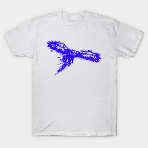 Phoenix, Mythical Firebird- Blue Version T-Shirt by sketchbooksage